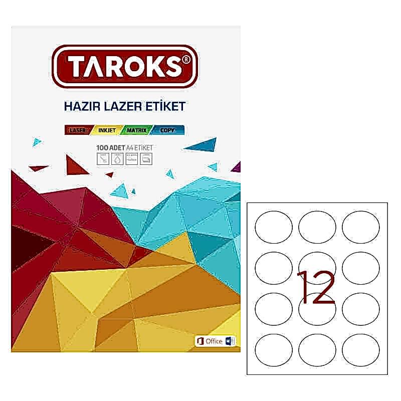 Taroks Lazer Etiket Yuvarlak TR-1160 Ø 60 mm
