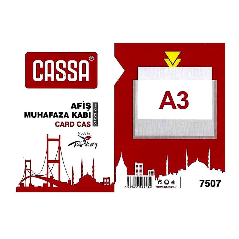 Cassa 7509 Afiş Muhafaza Kabı A3 420x297 mm - Şeffaf 