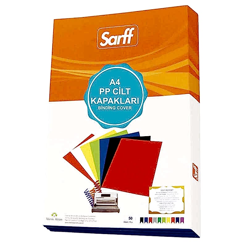 Sarff Pvc Cilt Kapağı 450 Mikron A4 50'li Paket - Opak Mavi