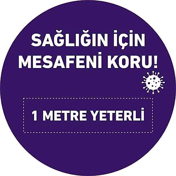 Sağlığın İçin Mesafeni Koru Yer Etiket 30cm U21095