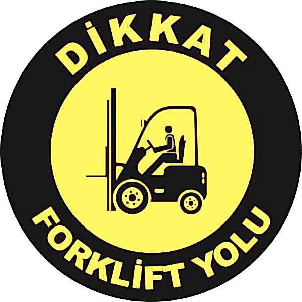 Forklift Yolu Yer Etiketi 30 cm Çap U21031