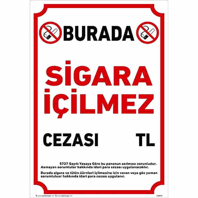 Sigara İçilmez Levhası 35x50 U10177