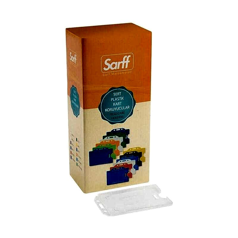 Sarff Kart Muhafaza Kabı Dikey 50'li Paket Şeffaf 15323025