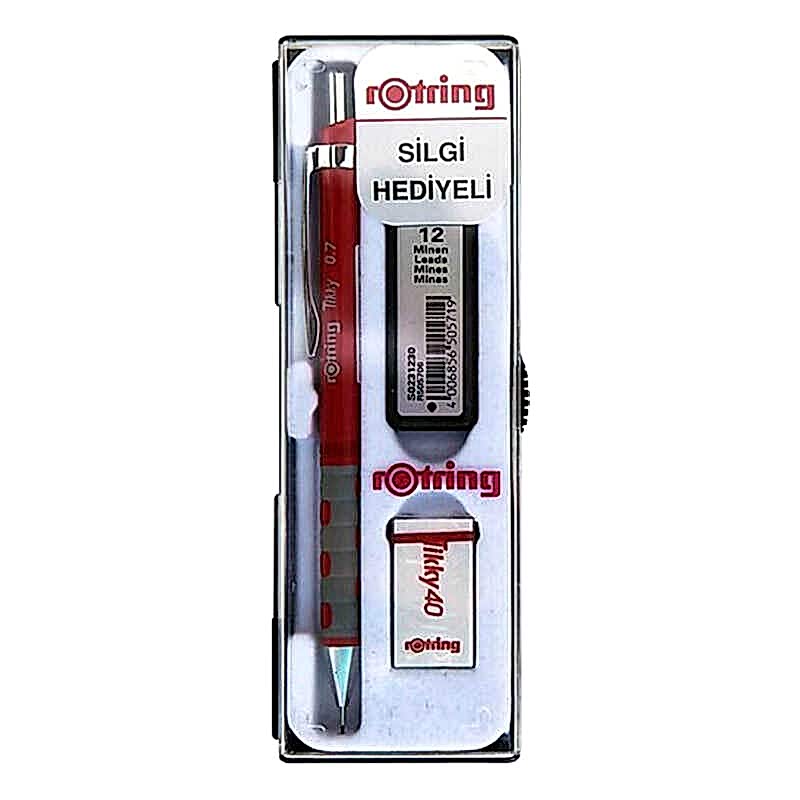 Rotring Tikky Versatil Uçlu Kalem Okul Seti 0.7 mm - Kırmızı