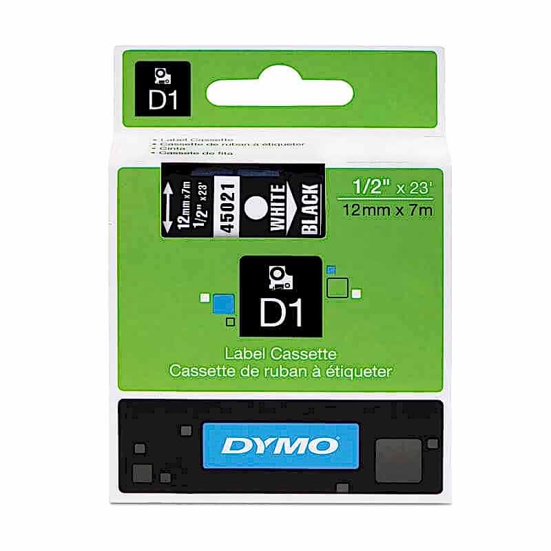 Dymo Şerit D1 Beyaz/Siyah 12 mm x 7 mt 720530 45013