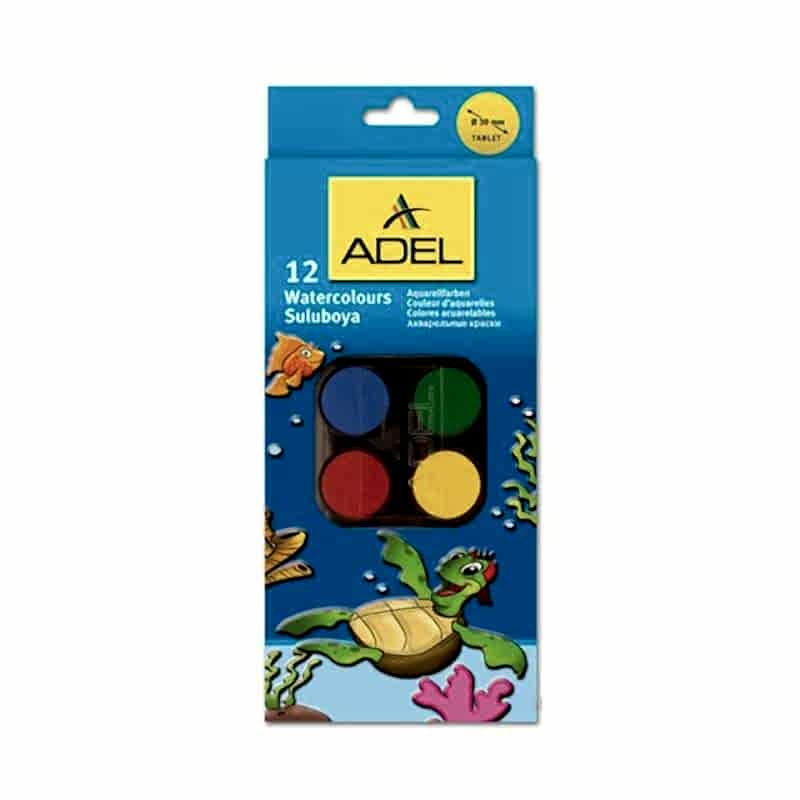 Adel 932 Sulu Boya Büyük Boy 30 mm 12 Renk