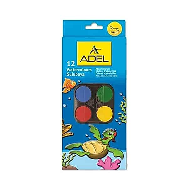 Adel 932 Sulu Boya Büyük Boy 30 mm 12 Renk