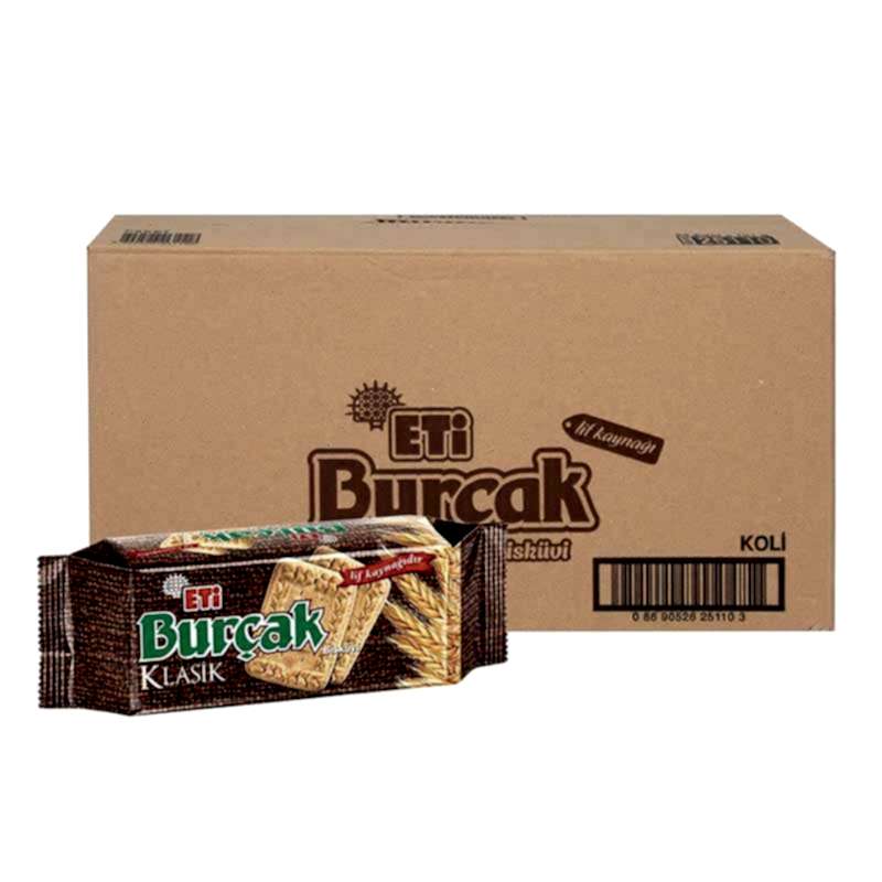 Eti Burçak Tam Buğday Unlu Bisküvi 131 gr 24'lü Paket
