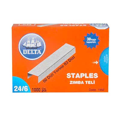 Delta 1552 Zımba Teli No:24/6 1000 Adet - Beyaz