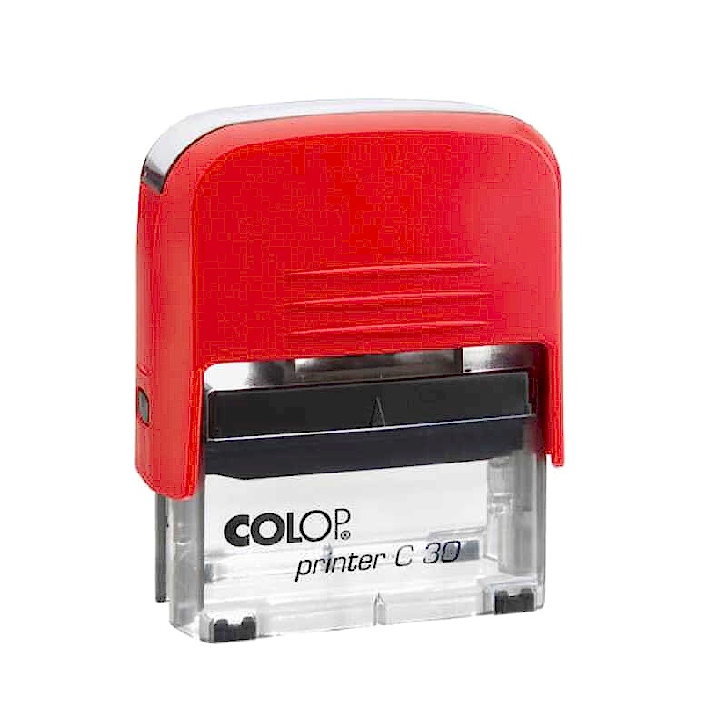 Colop C30 Otomatik Kaşe 18x47 mm Kırmızı Keçe
