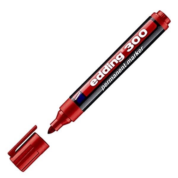 Edding E-300 Permanent Marker Kalem Yuvarlak Uç Kırmızı