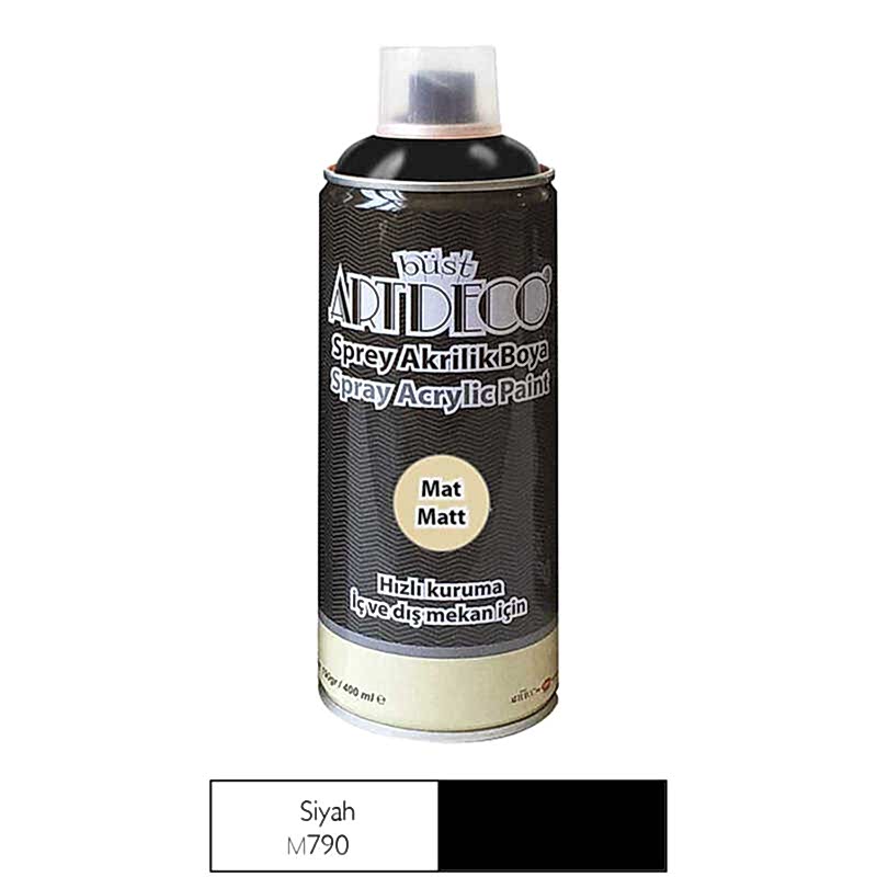 Artdeco Akrilik Sprey Boya 400 ml Mat Siyah M790