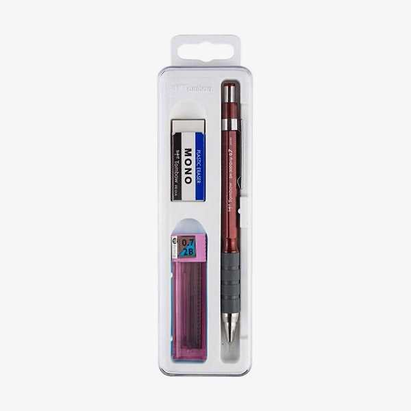 Tombow SH-300 Grip Versatil Uçlu Kalem Seti 0.7 mm Bordo