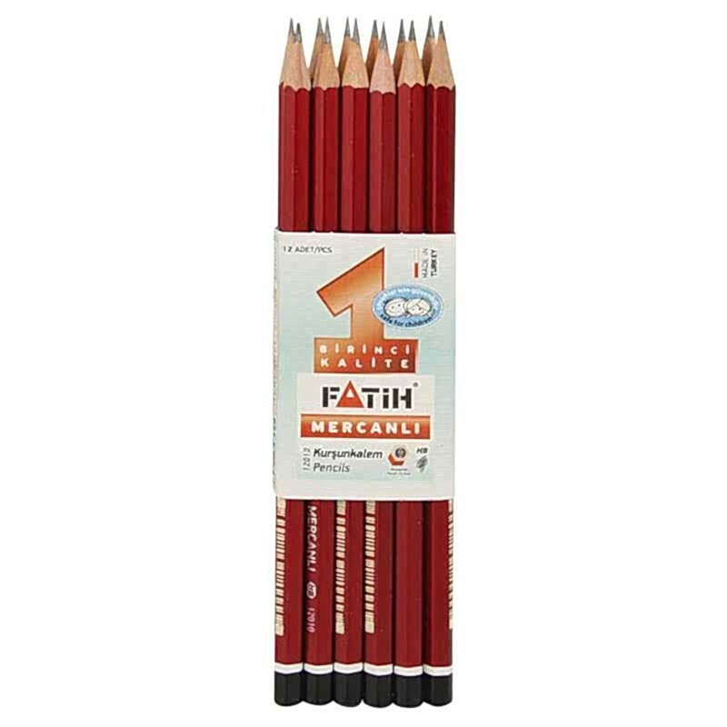 Fatih Kurşun Kalem Mercanlı HB 12'li Paket