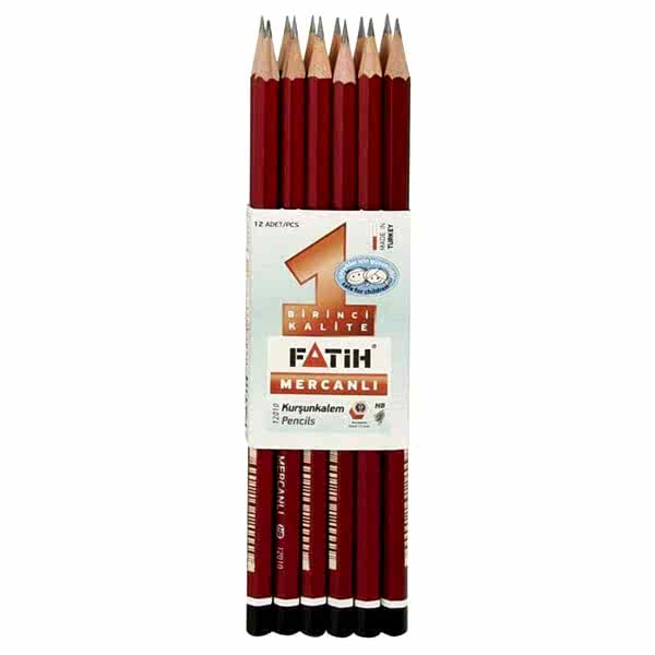 Fatih Kurşun Kalem Mercanlı HB 12'li Paket