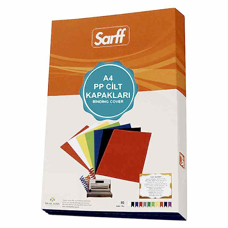 Sarff Pvc Cilt Kapağı 450 Mikron A4 50'li Paket - Opak Siyah