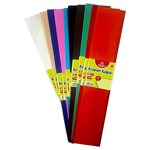 Bu-Bu Krapon Kağıdı 50x200 cm 10'lu Karışık Renk