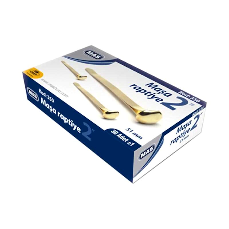 Mas 350 Maşa Raptiye Metal 51 mm 30 Adet - Sarı