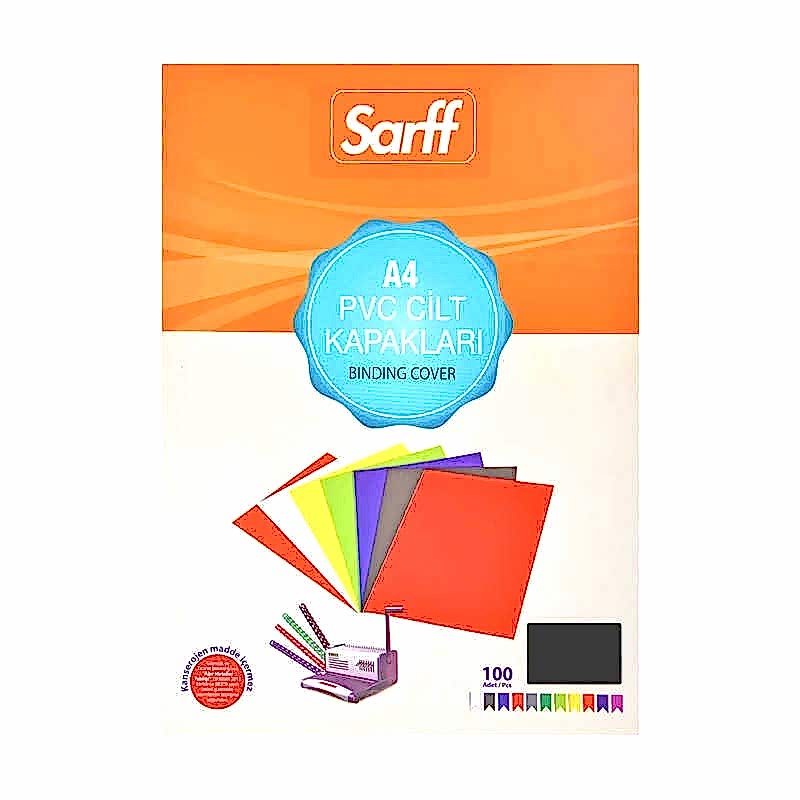 Sarff Cilt Kapağı 160 Mikron A4 100'lü Paket Opak Siyah