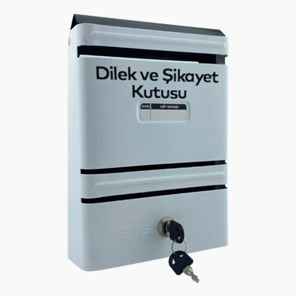 Sgs Metal Posta Kutusu ve Dilek Şikayet Kutusu SGS-333 - Beyaz - 27x21x6cm