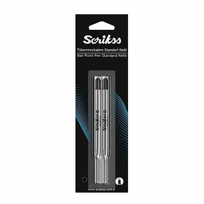 Scrikss Tükenmez Standart Dev Refil 0.7 mm Siyah 2'li Blister