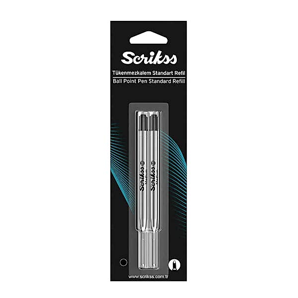 Scrikss Tükenmez Standart Dev Refil 0.7 mm Siyah 2'li Blister
