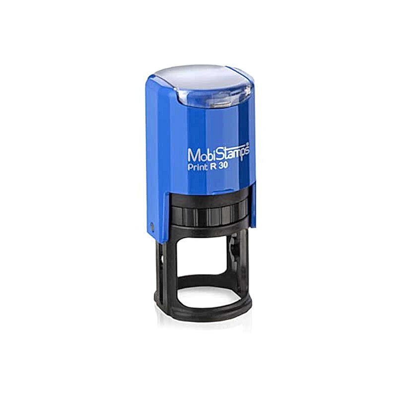 Mobi Stamps R-30 Otomatik Yuvarlak Kaşe 30 mm Mavi Keçeli