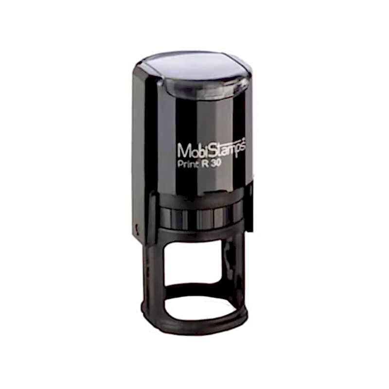 Mobi Stamps R-30 Otomatik Yuvarlak Kaşe 30 mm Siyah Keçeli
