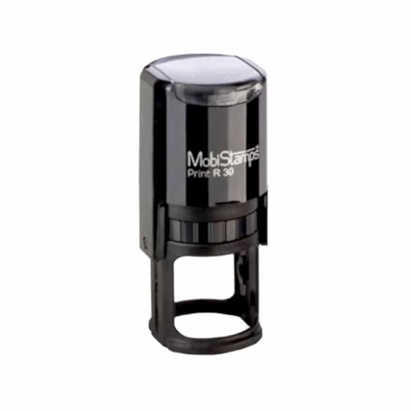 Mobi Stamps R-30 Otomatik Yuvarlak Kaşe 30 mm Siyah Keçeli