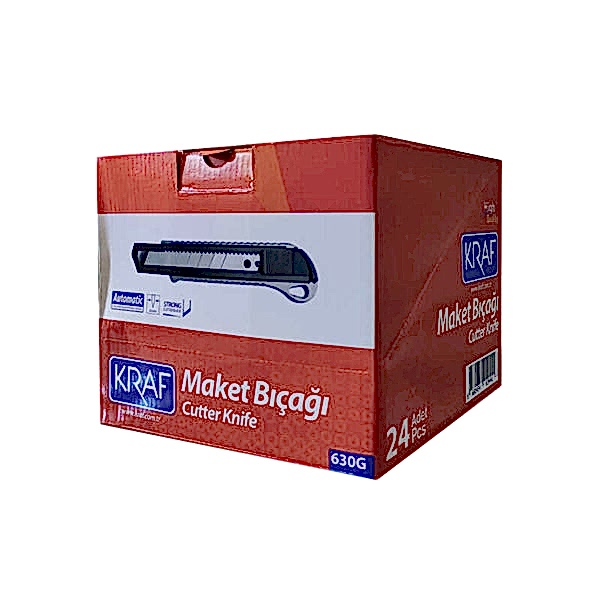 Kraf 630G Maket Bıçağı Geniş Metal Gövdeli 24 Adet