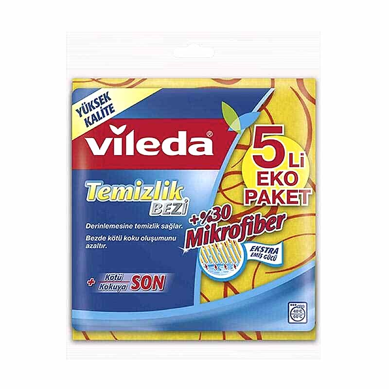 Vileda %30 Mikrofiberli Temizlik Bezi 5li