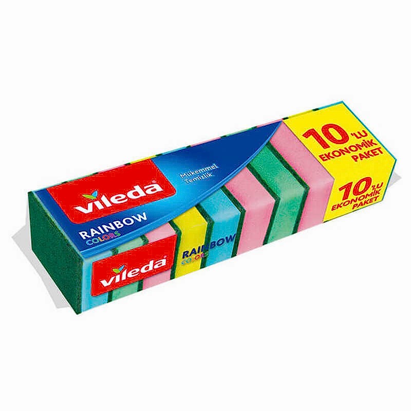 Vileda Rainbow Bulaşık Süngeri 10lu