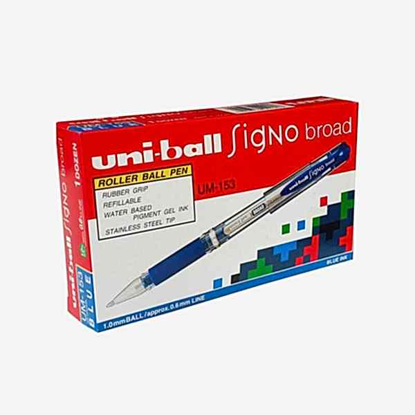 Uni-Ball UM-153 Signo Broad Jel İmza Kalemi 1.0 mm Mavi 12 Adet (1 Kutu)