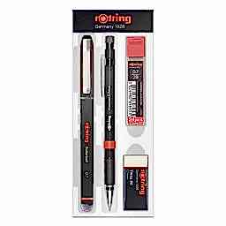 Rotring Ofis Kalem Seti Roller Siyah + Versatil + Min + Silgi 0.7 mm 4 Parça