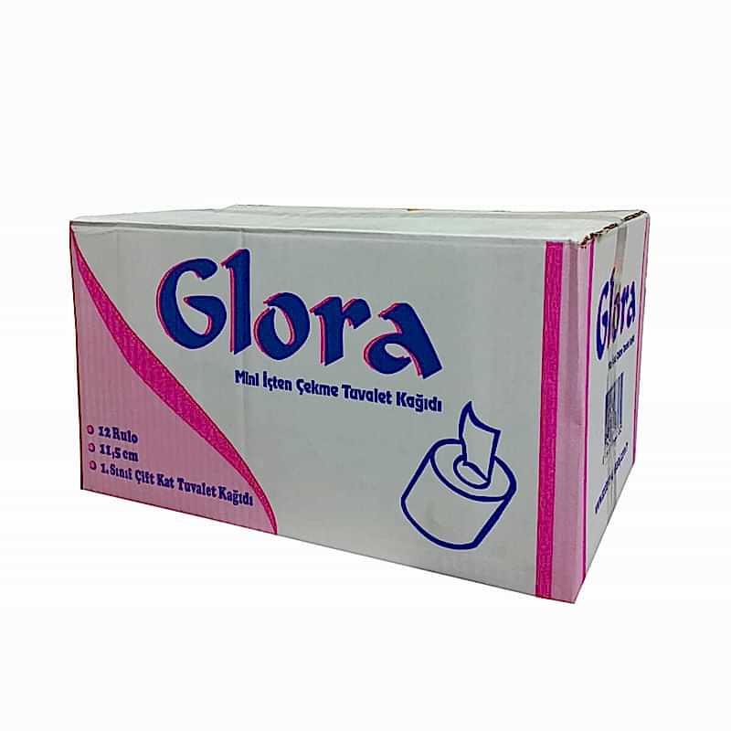 Glora İçten Çekme Mini Tuvalet Kağıdı 80 metre 4 kg 12'li Paket resmi