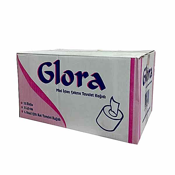 Glora İçten Çekme Mini Tuvalet Kağıdı 80 metre 4 kg 12'li Paket resmi