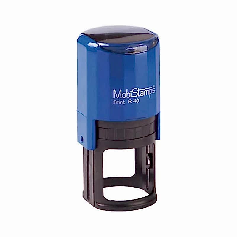 Mobi Stamps R-40 Otomatik Yuvarlak Kaşe Mavi Keçe resmi