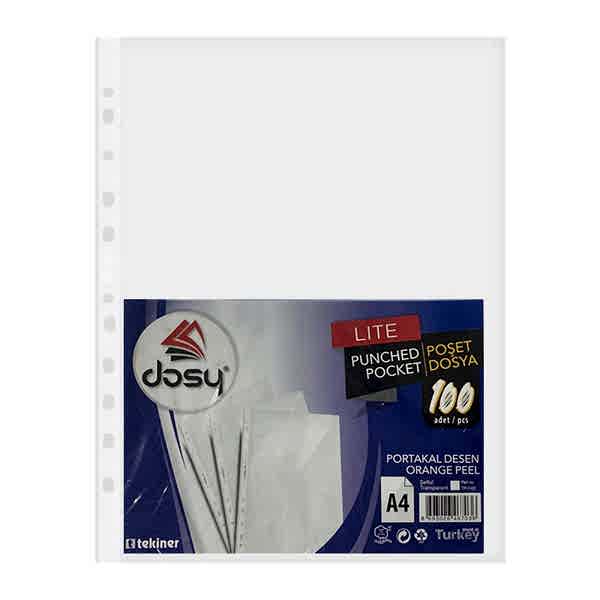 Dosy Lite PP Şeffaf Poşet Dosya A4 100'lü resmi