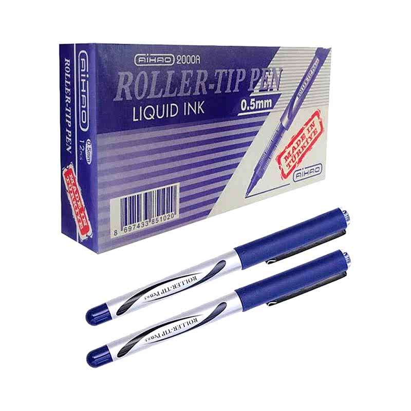 Aihao AH-2000AM Roller Kalem 0.5 mm - Mavi (12 Adet) resmi