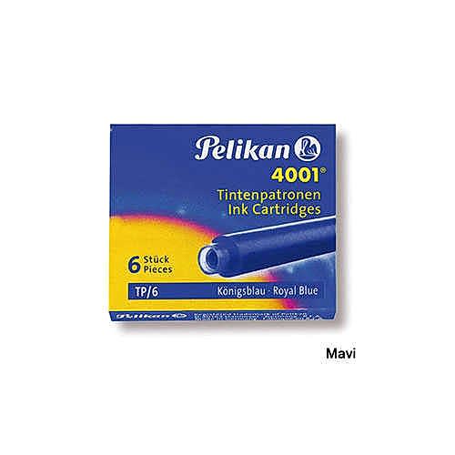 Pelikan 4001 Dolma Kalem Kartuşu Kısa 6'lı - Mavi